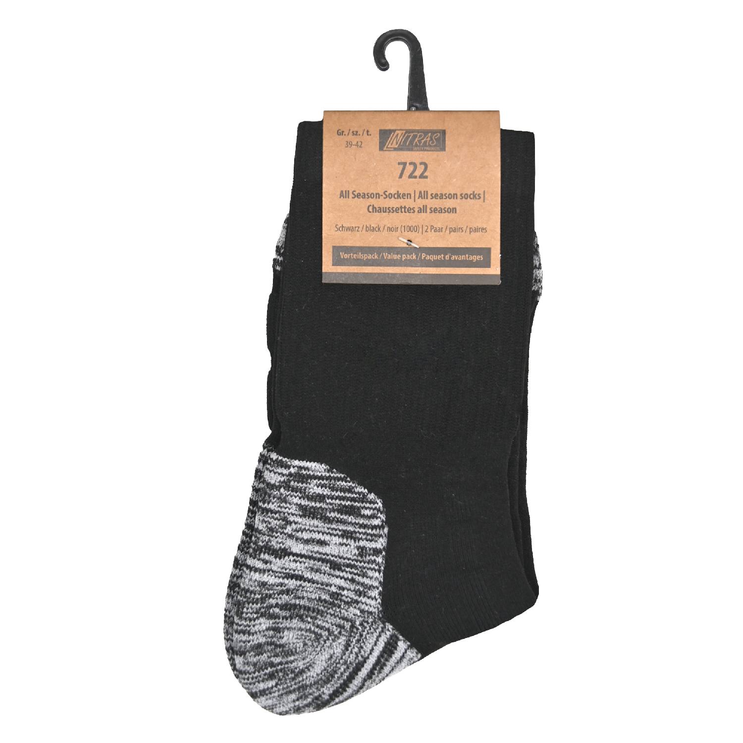 NITRAS All-Sason-Socken verstärkt mit Links-Rechts-Passform