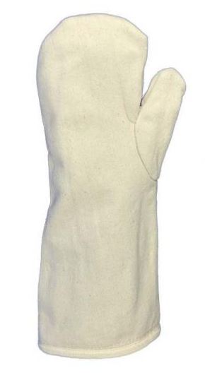 Segeltuch-Fausthandschuh, 40 cm lang, Kontakthitzeschutz bis 250°C, Lebensmittelgeeignet