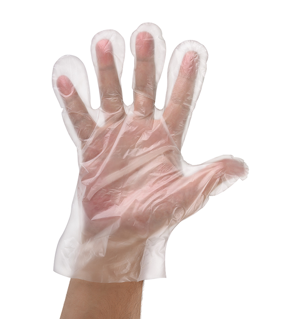 NITRAS PE-Handschuhe, transparent, gehämmert in Spenderbox