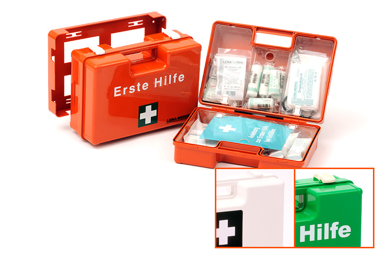 Erste-Hilfe-Koffer - SAN orange ohne Füllung Maße: 310 x 130 x 210 mm