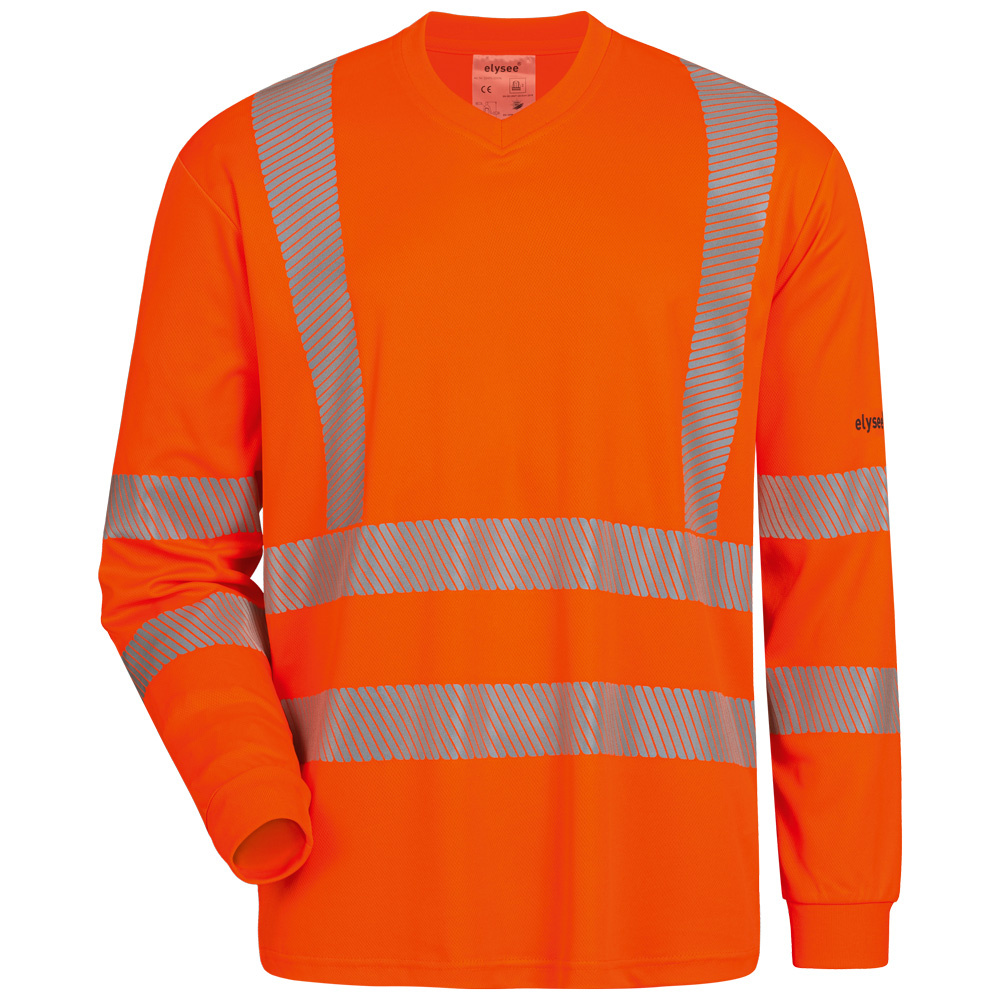 elysee Lemmer 23496 Warnschutz Langarm-Shirt orange mit UV-Schutz 40+