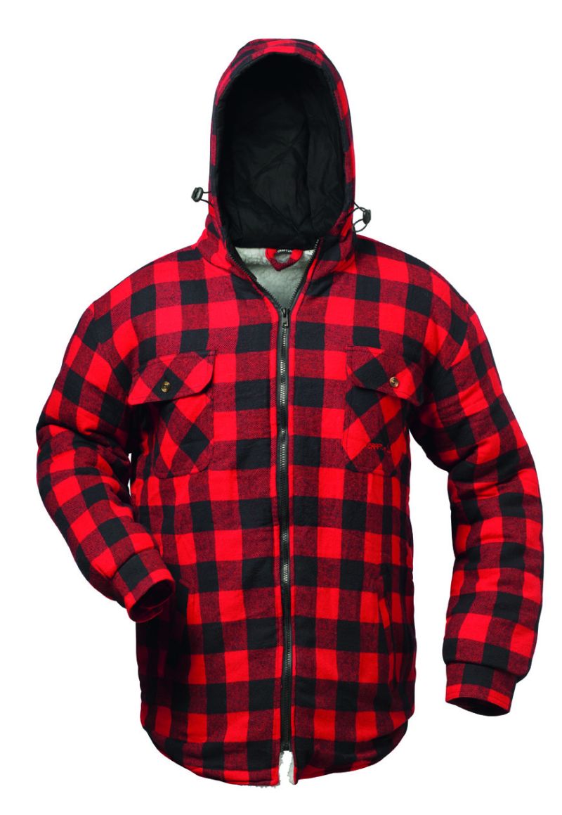 CRAFTLAND Oregon Thermo-Hemd mit Kapuze, rot/schwarz kariert