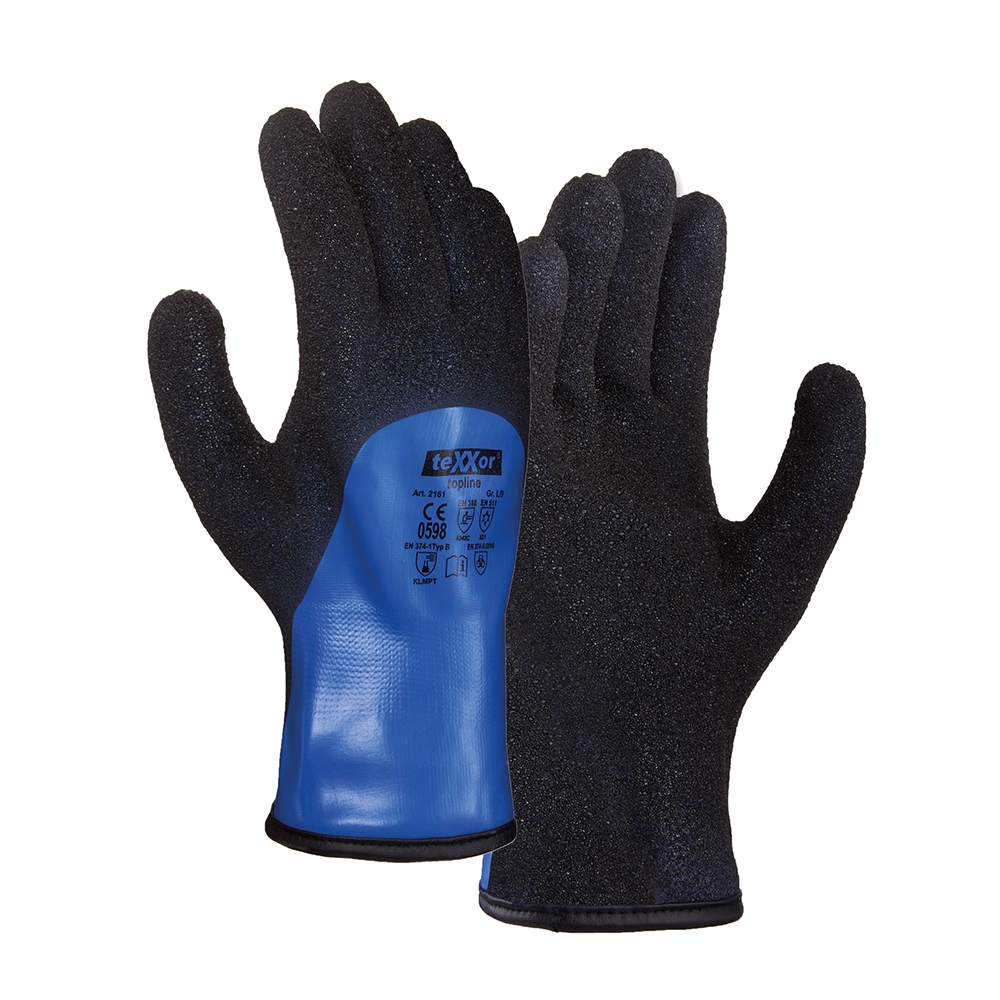teXXor Chemikalien-Schnittschutzhandschuhe blau/schwarz, Level C