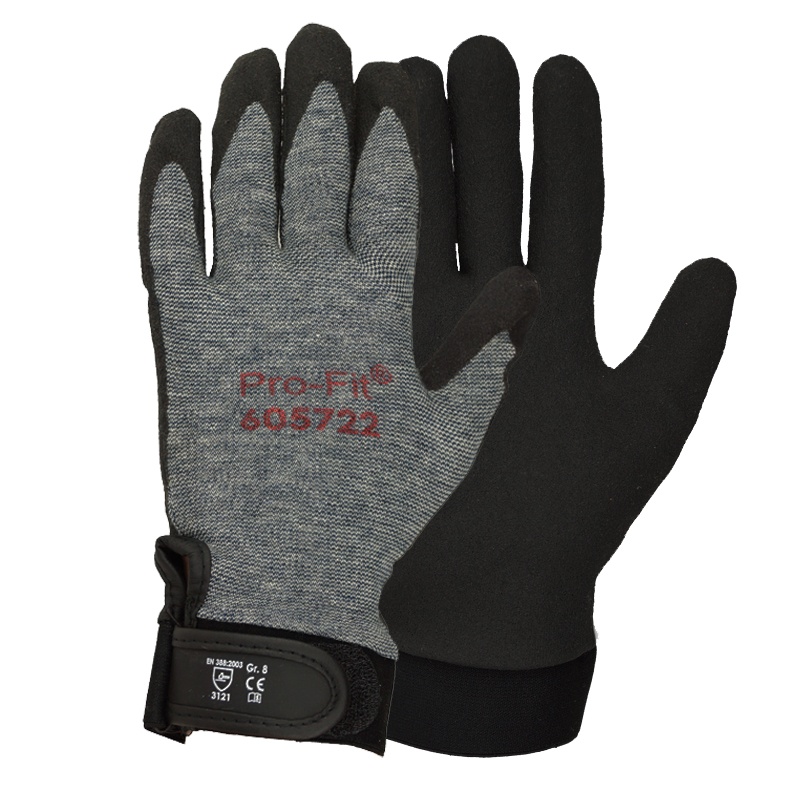 HPT-Polymer-Handschuh, grau / schwarz mit Klettverschluss