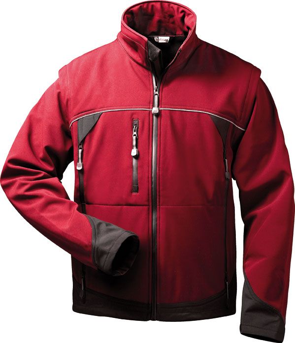 elysee Omega 20006 Softshell-Jacke mit abnehmbaren Ärmeln rot/schwarz
