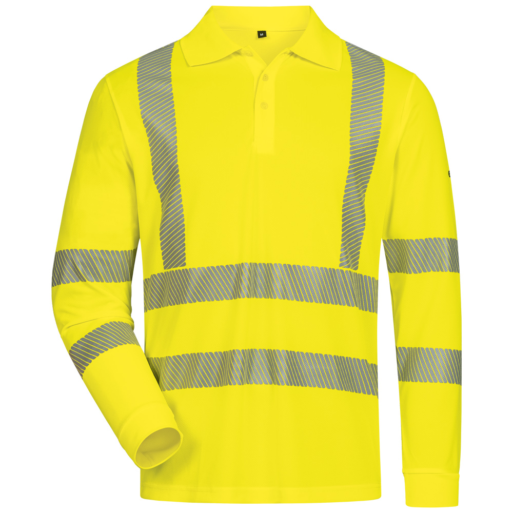 elysee Wapse 23497 Warnschutz Polo-Shirt langarm gelb mit UV-Schutz 40+