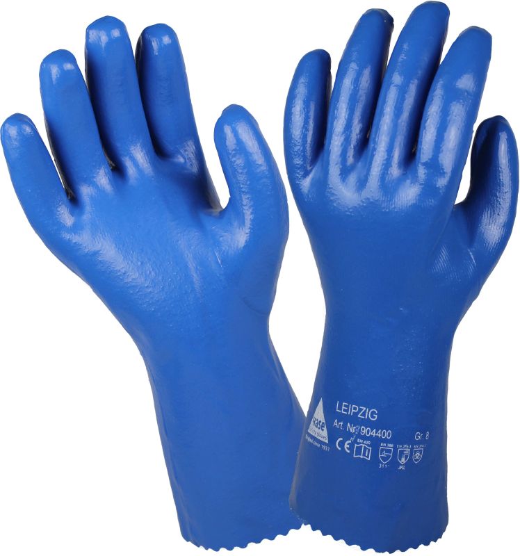LEIPZIG, Nitril-Chemikalienschutz-Handschuh, blau, 300mm