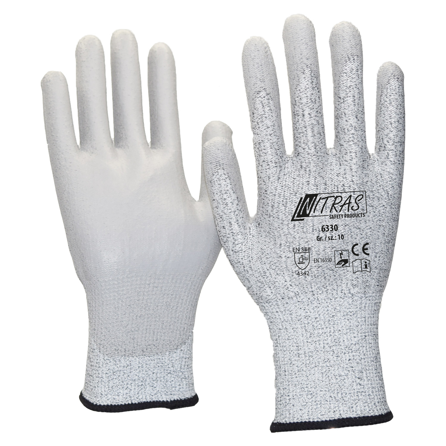 NITRAS ESD CUT3, Schnittschutz-Handschuhe level C, PU beschichtet, touchscreenfähig