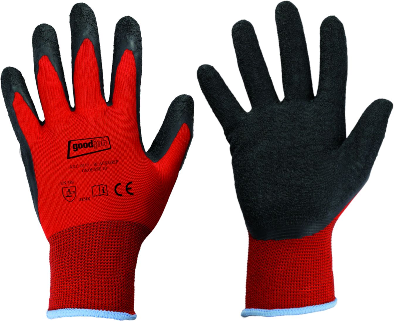 Black Grip 0519 Goodjob Handschuhe mit rutschfester Latex-Beschichtung
