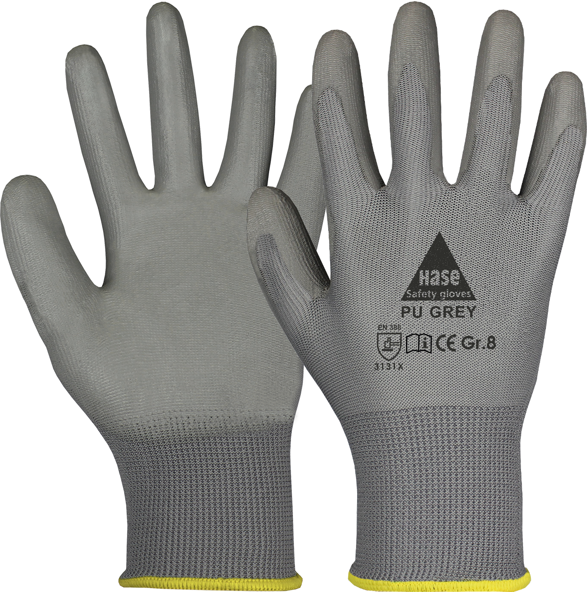 Feinstrick Handschuh mit Soft-PU Beschichtung, grau
