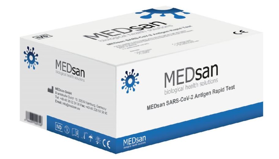MEDsan SARS-CoV-2 Rapid Antigen Corona-Schnelltest Box á 25 Stück "Made in Germany"