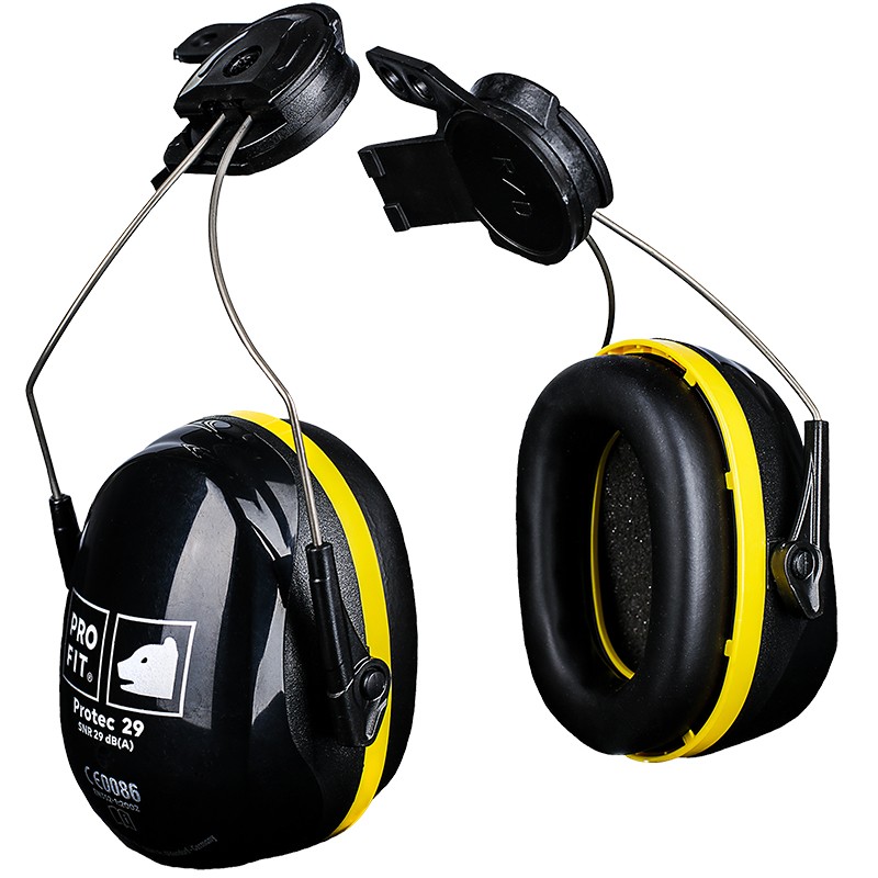 Protec 29 Helm-Gehörschutzkapseln, schwarz / gelb, SNR-29 dB(A)