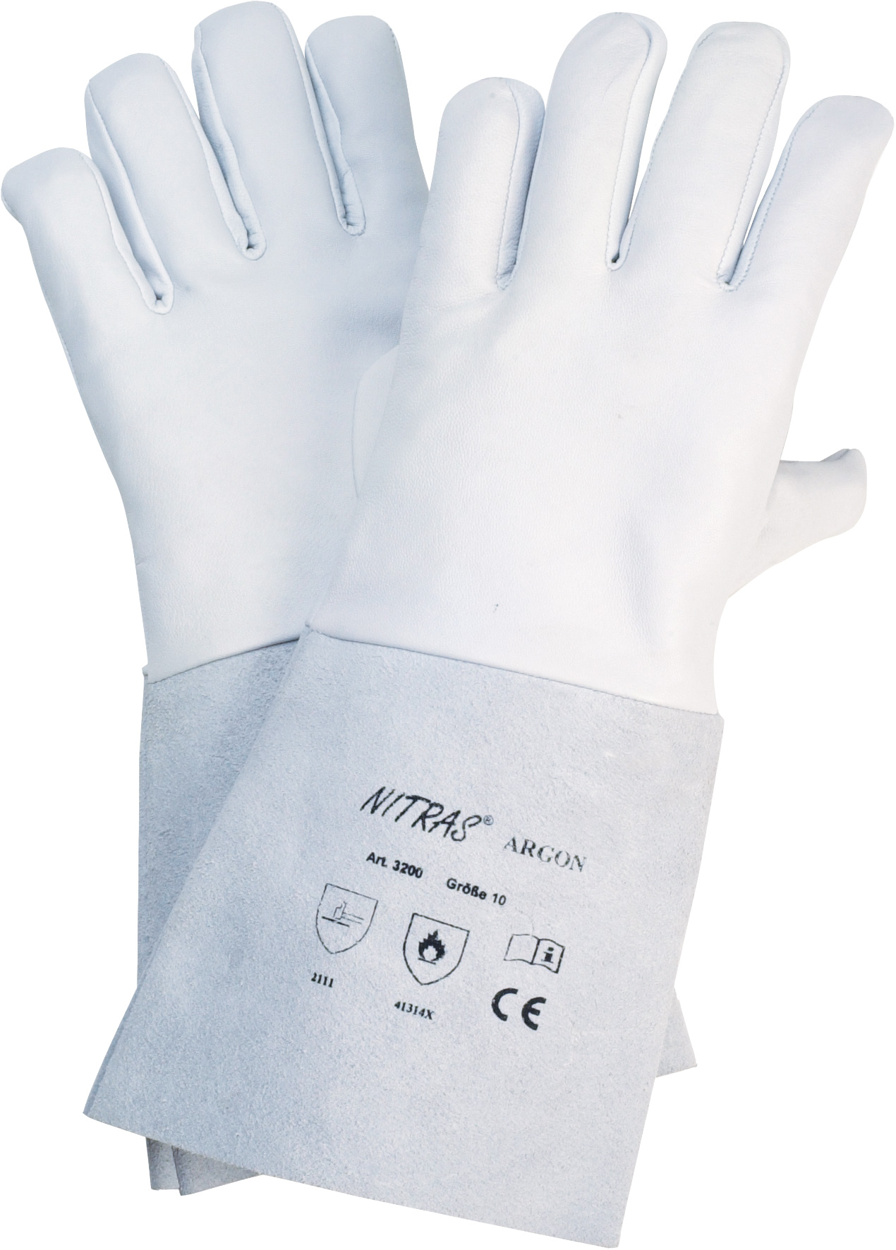 ARGON Nappaleder-Handschuh mit Spaltstulpe, Gesamtlänge 35cm, eingesetzter Daumen