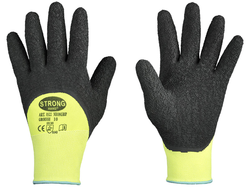 NEONGRIP Handschuh hochbeschichtet mit rutschfester Latex-Beschichtung