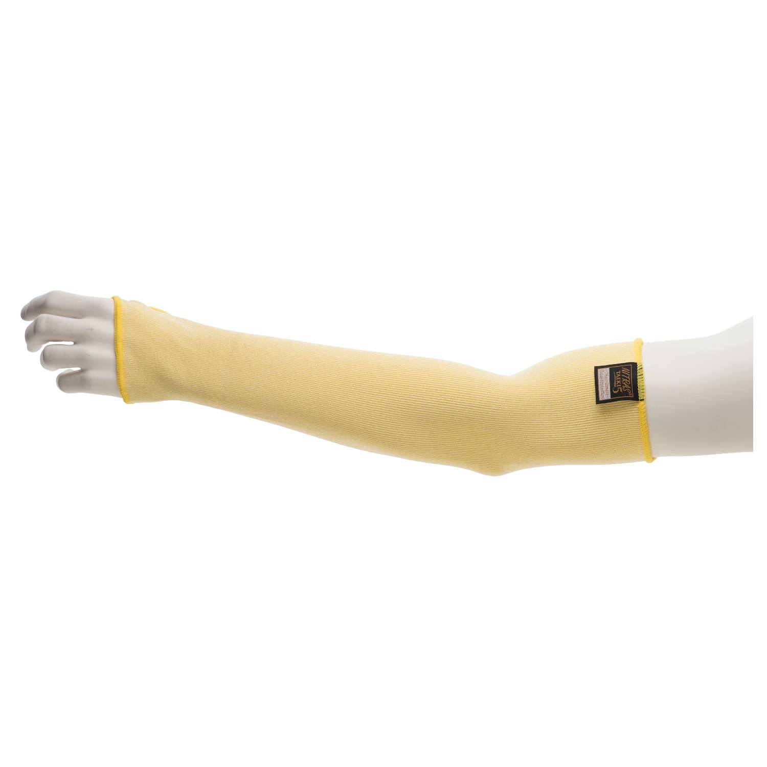 NITRAS TAEKI5 Schnitt- und Hitzeschutz-Armschoner, gelb, 45cm mit Daumenloch