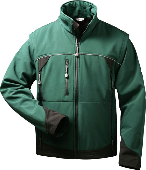 elysee Sigma 20007 Softshell-Jacke mit abnehmbaren Ärmeln grün/schwarz