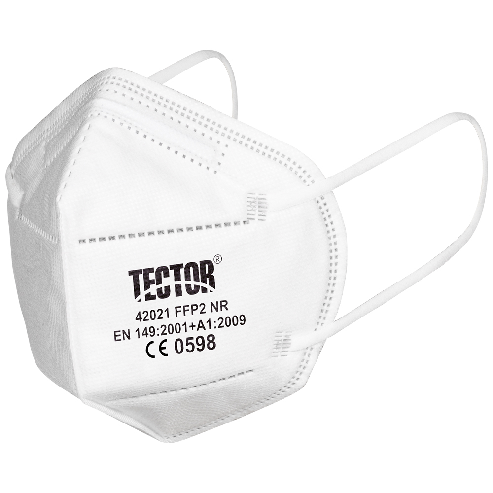 Tector 42021 FFP2 NR Feinstaub-Faltmaske mit gepolstertem Nasenbügel
