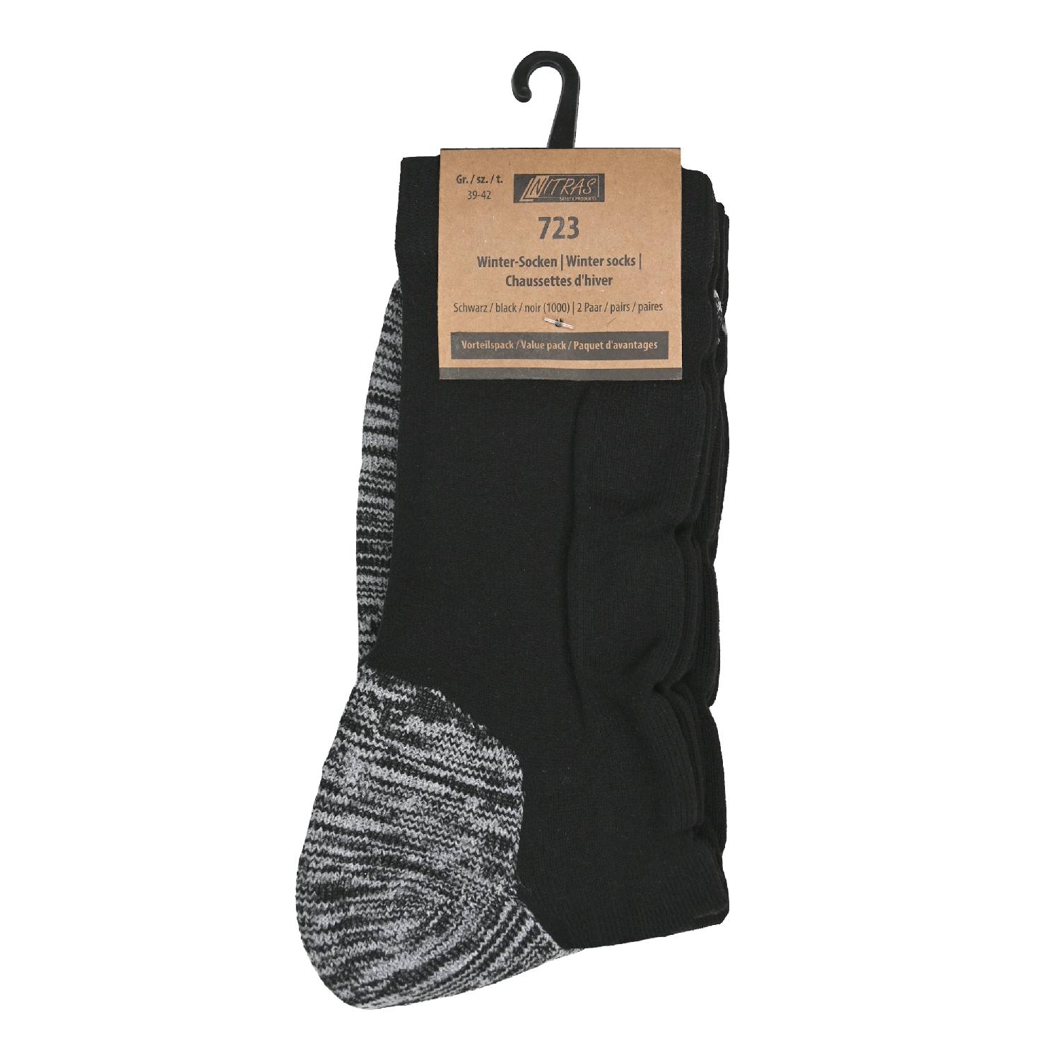 NITRAS Winter-Socken verstärkt mit Links-Rechts-Passform