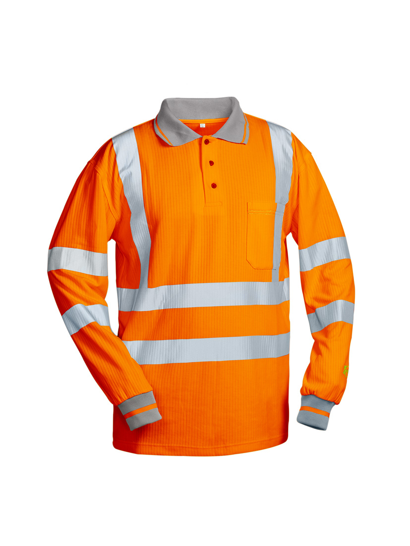 Safestyle Antonio UV- und Warnschutz-Langarm-Poloshirt orange