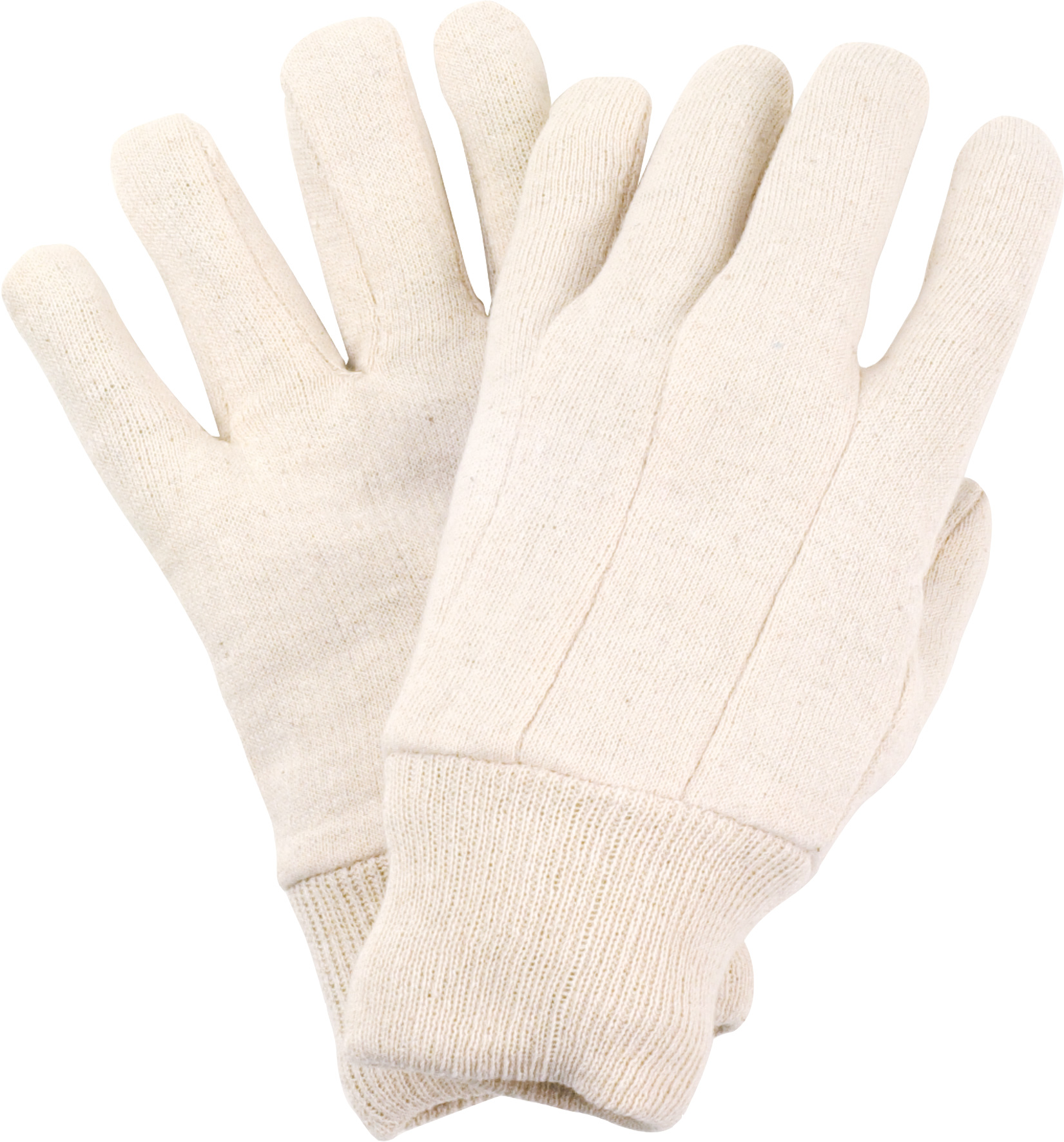 BW-Jersey-Handschuhe, rohweiß, innen aufgeraut, mit Strickbund