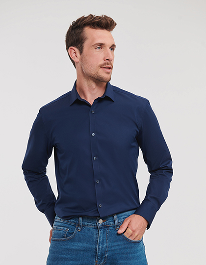 Russel Men´s Long Sleeve Fitted Ultimate Stretch Shirt